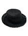 Vince Black Raffia Straw Woven Bucket Hat Black / L/XL
