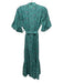 Figue Size S Turquoise & Black Silk Floral & Leaf Print Short Sleeve Dress Turquoise & Black / S