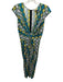 Issa London Size S / 6 Blue, Green & Black Silk Scallop Print V Neck Dress Blue, Green & Black / S / 6
