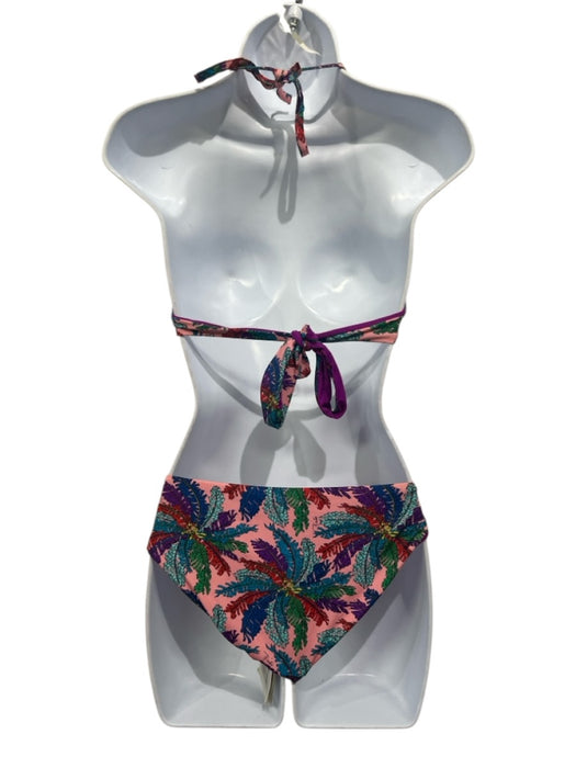 Emilio Pucci Size S Purple, Blue & Multi Polyamide Blend Halter Tie Swimsuit Purple, Blue & Multi / S