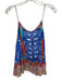 Camilla Size S Red, Blue & Multi Silk Spaghetti Strap Geometric Print Top Red, Blue & Multi / S