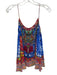 Camilla Size S Red, Blue & Multi Silk Spaghetti Strap Geometric Print Top Red, Blue & Multi / S