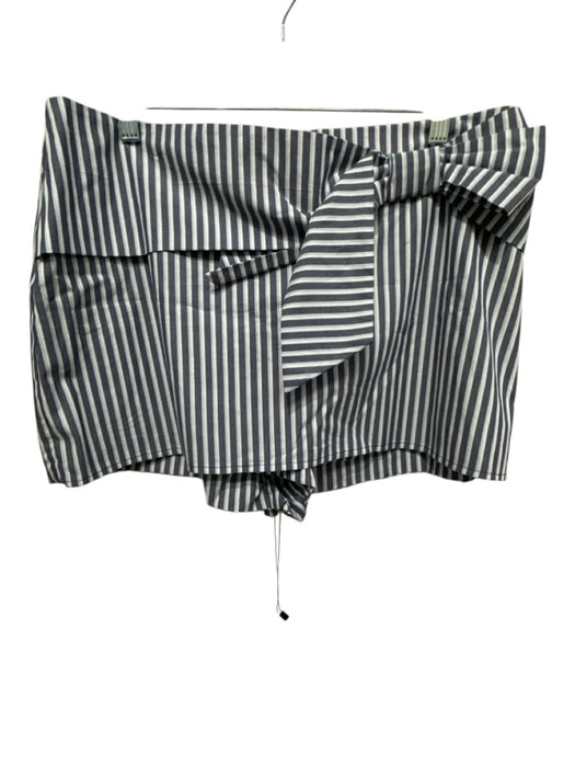 Lovers + Friends Size L White, gray & blue Cotton Striped Bow Detail Mini Skort White, gray & blue / L