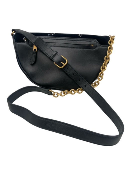Balenciaga Black Leather & Velvet Crystal Embellishments Chain Strap Bag Black / XS