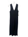 AYR Size XS Black Viscose Blend V Neck & Back Ribbed Wide Leg Jumpsuit Black / XS