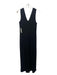 AYR Size XS Black Viscose Blend V Neck & Back Ribbed Wide Leg Jumpsuit Black / XS