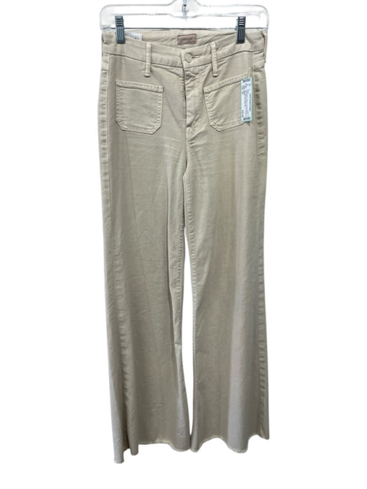 Mother Size 25 Khaki Beige Cotton & Lyocell Zip Fly High Rise Wide Leg Pants Khaki Beige / 25