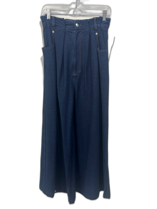 Tibi Size 25 Dark Wash Cotton & Elastane Zip Fly High Rise Extra Wide Leg Jeans Dark Wash / 25