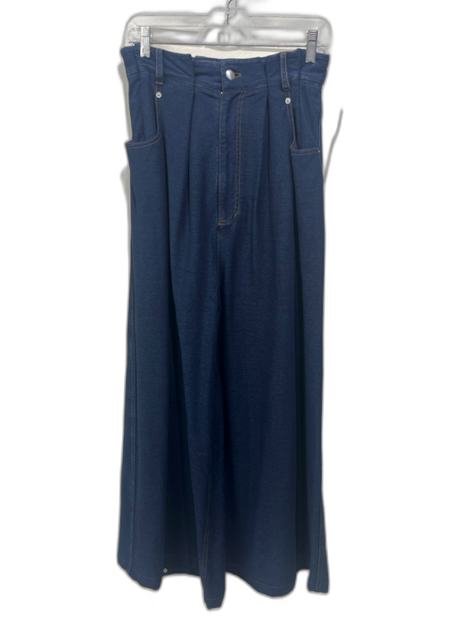 Tibi Size 25 Dark Wash Cotton & Elastane Zip Fly High Rise Extra Wide Leg Jeans Dark Wash / 25