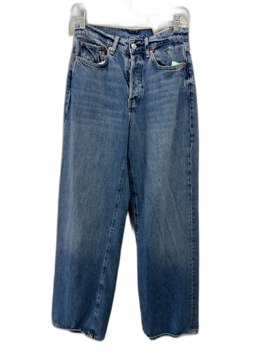 Buck Mason Size 26 Medium Wash Cotton Denim Button Fly High Rise Wide Leg Jeans Medium Wash / 26