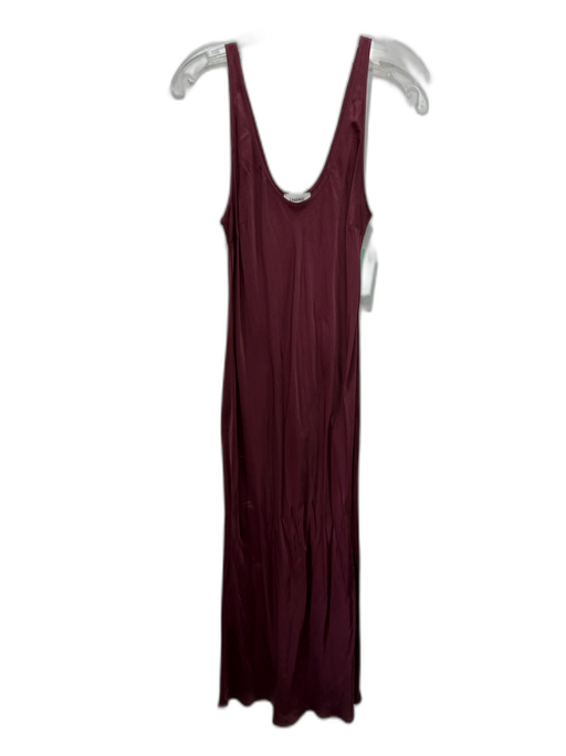L'agence Size M Burgundy Red Viscose & Rayon Sleeveless Satin Scoop Neck Dress Burgundy Red / M