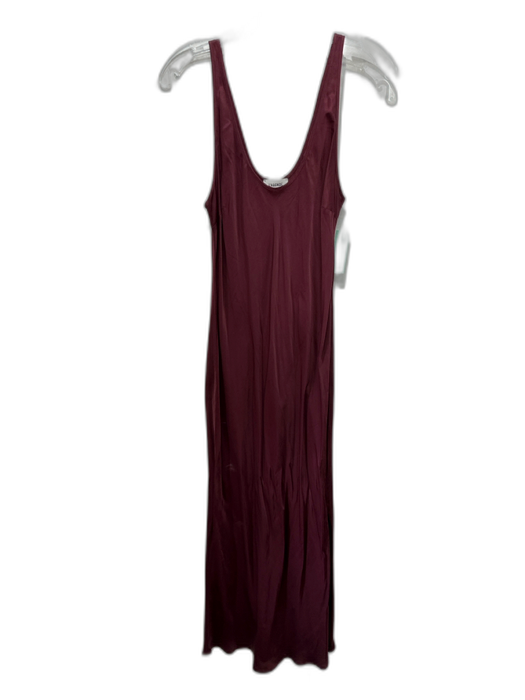 L'agence Size M Burgundy Red Viscose & Rayon Sleeveless Satin Scoop Neck Dress Burgundy Red / M