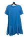 COS Size XS Sky Blue Cotton Round Neck Short Sleeve Pleated Hem Below knee Dress Sky Blue / XS