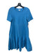 COS Size XS Sky Blue Cotton Round Neck Short Sleeve Pleated Hem Below knee Dress Sky Blue / XS