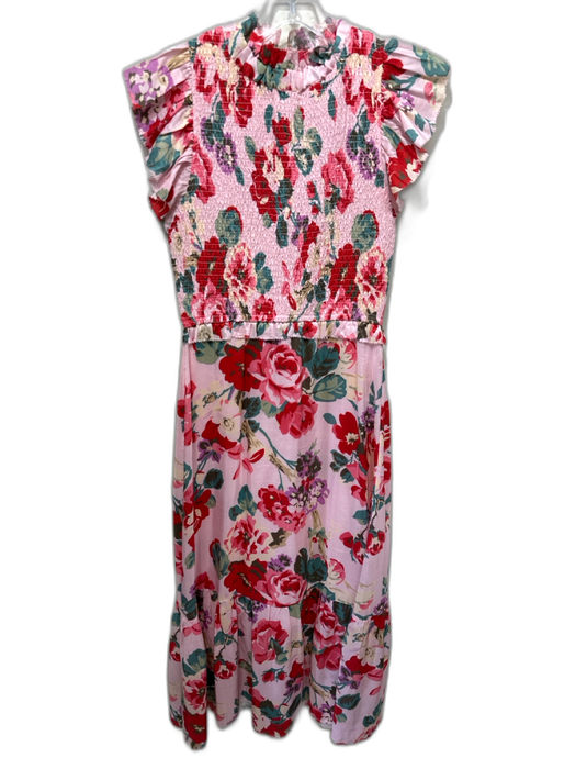 Sea New York Size S Pink, Red, Multi Silk Ruffle Cap Sleeve Floral Dress Pink, Red, Multi / S