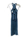 Lavish Alice Size S Slate Blue Polyester High Neck Sleeveless Ribbed Dress Slate Blue / S