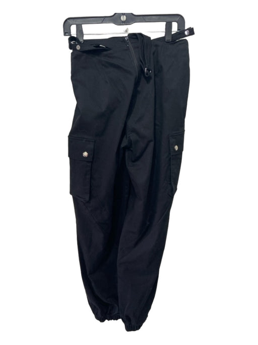 I.AM.GIA Size S Black Cotton Cargo Paneled Hip Cut Out Jogger Pants Black / S