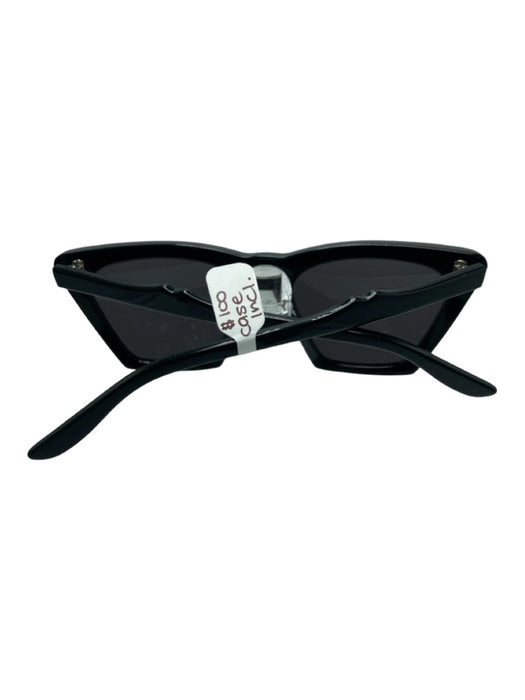 illesteva Black Acetate Wayfarer Black Lens Angular Sunglasses Black