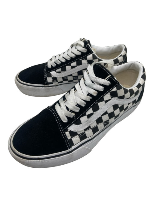 Vans Shoe Size 9 Black & White Canvas Checked Laces Platform Low Top Sneakers Black & White / 9