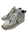 Esse Ut Esse Shoe Size 39 White & Silver Leather Snake Detail lace up Sneakers White & Silver / 39