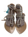 Aminah Abdul Jillil Shoe Size 10 Beige & Silver Leather Rhinestone Flat Sandals Beige & Silver / 10