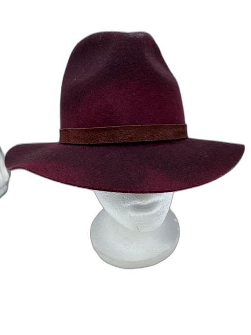 Goorin Bros Burgundy & Black Wool Felt Ombre Suede Cord Fedora Hat Burgundy & Black / Small