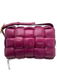Bottega Veneta Rasberry Pink Leather Basket Weave padded Flap Crossbody Bag Rasberry Pink / Small