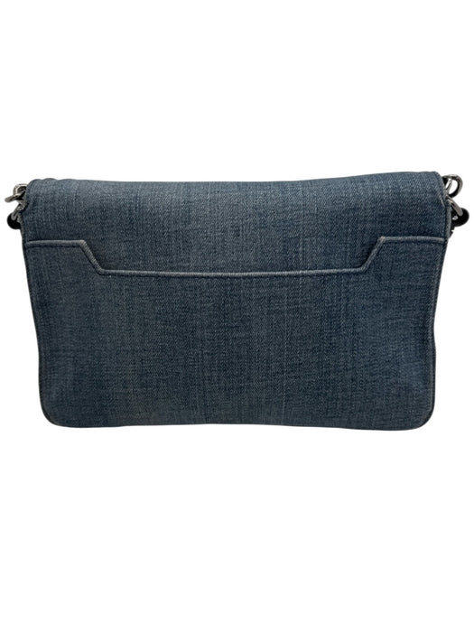 Tom Ford Medium Wash Cotton Denim Leather Detail Gunmetal Hardware Crossbody Bag Medium Wash / M