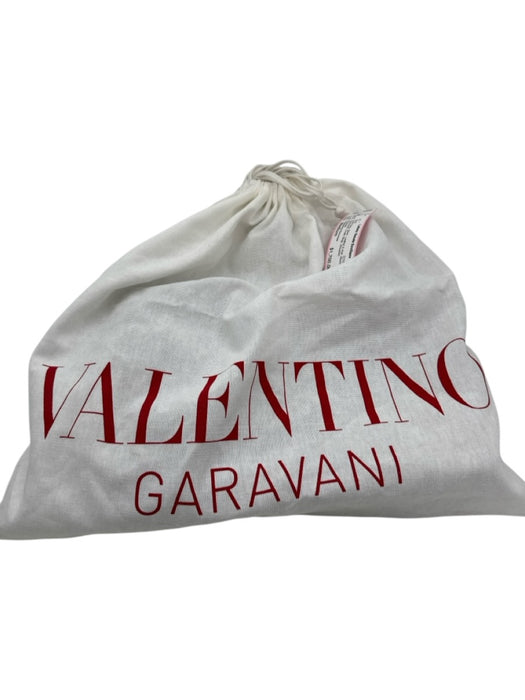 Valentino Garavani Silver Leather & Knit Studded Diamond Chain Strap Bag Silver / M