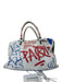 Balenciaga White, Red & Blue Leather Zip Top Graffiti Tassel Detail Bag White, Red & Blue / Small
