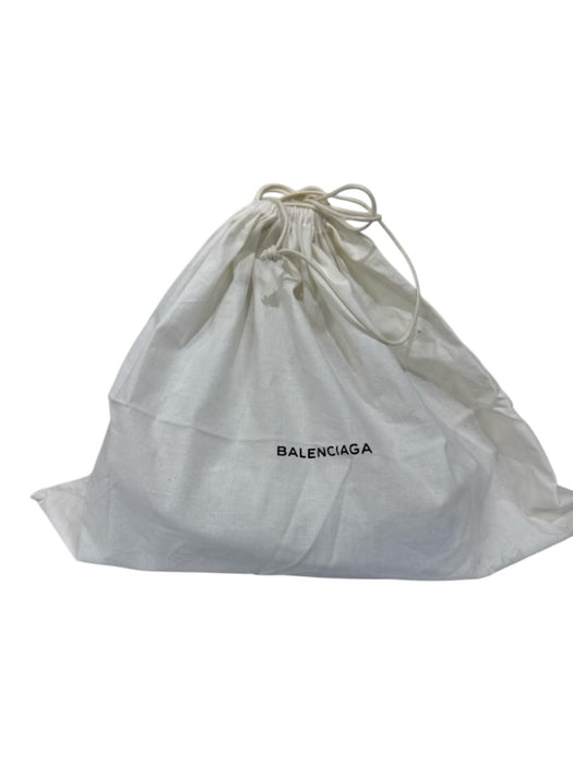 Balenciaga White, Red & Blue Leather Zip Top Graffiti Tassel Detail Bag White, Red & Blue / Small