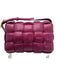 Bottega Veneta Rasberry Pink Leather Basket Weave padded Flap Crossbody Bag Rasberry Pink / Small