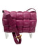 Bottega Veneta Rasberry Pink Leather Basket Weave padded Flap Crossbody Bag Rasberry Pink / Small