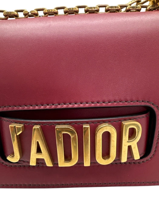 Christian Dior Burgundy Red Leather Gold hardware Logo Chain Strap Bag Burgundy Red / S