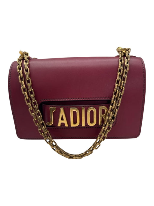 Christian Dior Burgundy Red Leather Gold hardware Logo Chain Strap Bag Burgundy Red / S