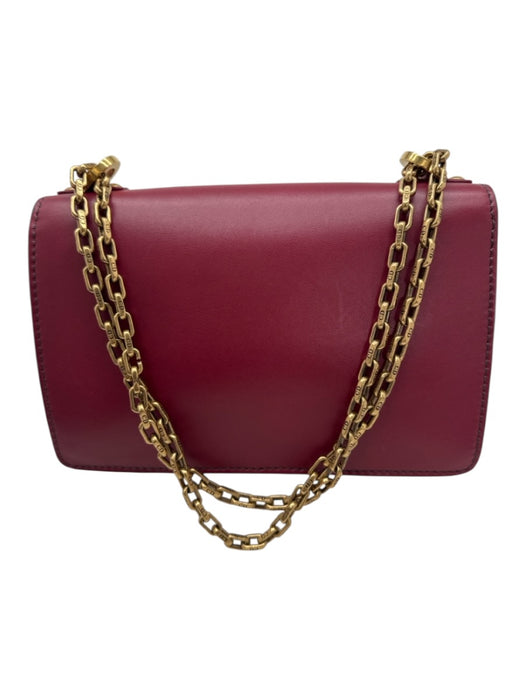 Christian Dior Burgundy Red Leather Gold hardware Logo Chain Strap Bag Burgundy Red / S