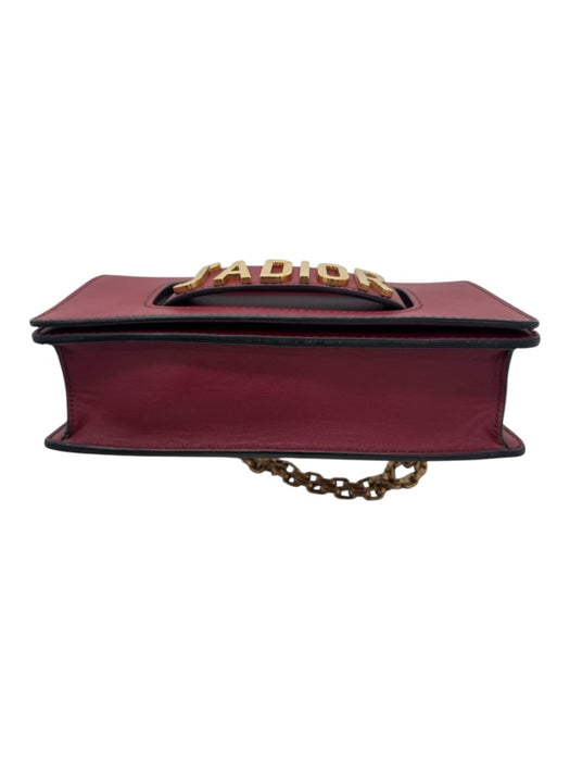 Christian Dior Burgundy Red Leather Gold hardware Logo Chain Strap Bag Burgundy Red / S