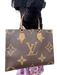 Louis Vuitton Brown & Tan Coated Canvas Reverse Monogram Square Tote Bag Brown & Tan / Large
