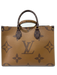 Louis Vuitton Brown & Tan Coated Canvas Reverse Monogram Square Tote Bag Brown & Tan / Large