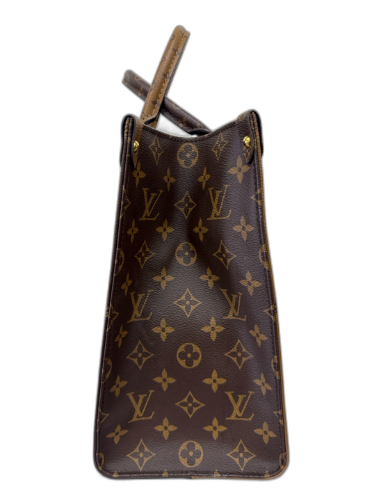 Louis Vuitton Brown & Tan Coated Canvas Reverse Monogram Square Tote Bag Brown & Tan / Large