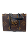 Louis Vuitton Brown & Tan Coated Canvas Reverse Monogram Square Tote Bag Brown & Tan / Large