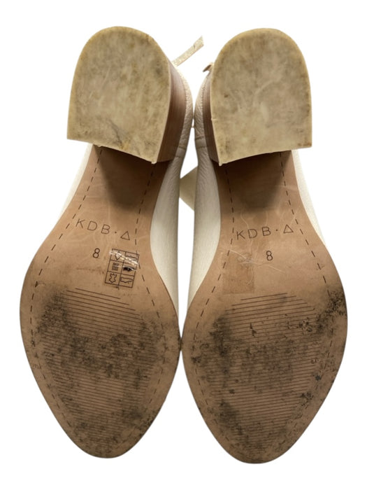 Kelsi Dagger Shoe Size 8 Off White Pebbled Leather round toe Stacked Heel Boots Off White / 8