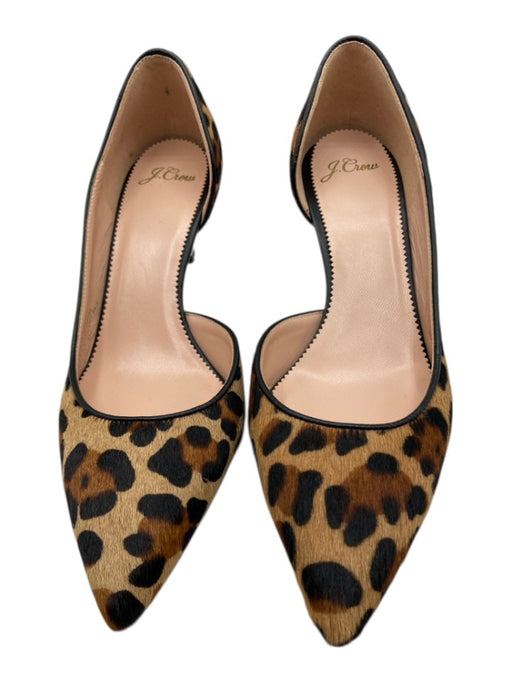 J. Crew Shoe Size 8.5 Brown & Black Leather Upper Calf Hair Leopard Pumps Brown & Black / 8.5