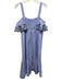 Kate Spade Size Medium Blue Cotton Blend Embroidered Flowers Sleeveless Dress Blue / Medium