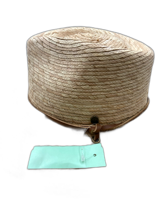 Hemlock Hat Company Beige Palm Straw Tear Drop Sun Hat Woven Hat Beige / L
