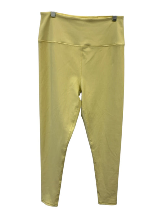 Spirtual Gangster Size L Yellow & White Nylon & Elastane Stripe Leggings Yellow & White / L