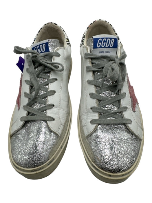 Golden Goose Shoe Size 39 White, silver & pink Leather Lace Up Sneakers White, silver & pink / 39