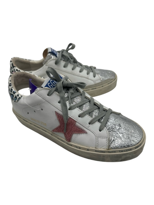 Golden Goose Shoe Size 39 White, silver & pink Leather Lace Up Sneakers White, silver & pink / 39