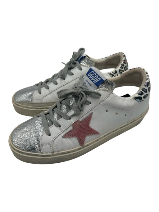 Golden Goose Shoe Size 39 White, silver & pink Leather Lace Up Sneakers White, silver & pink / 39