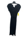 Max Mara Size 4 Black V Neck Smocked Detail Cap Sleeve Midi Dress Black / 4